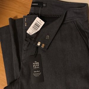 NWT Torrid Grey slim boot pant size 14R